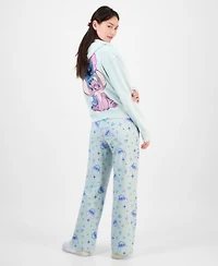 Disney Juniors Stitch Full Zip Hoodie Stitch Allover Print Drawstring Pants