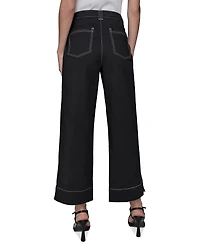 Karl Lagerfeld Paris Women's Stitch-Trimmed Cropped Pants