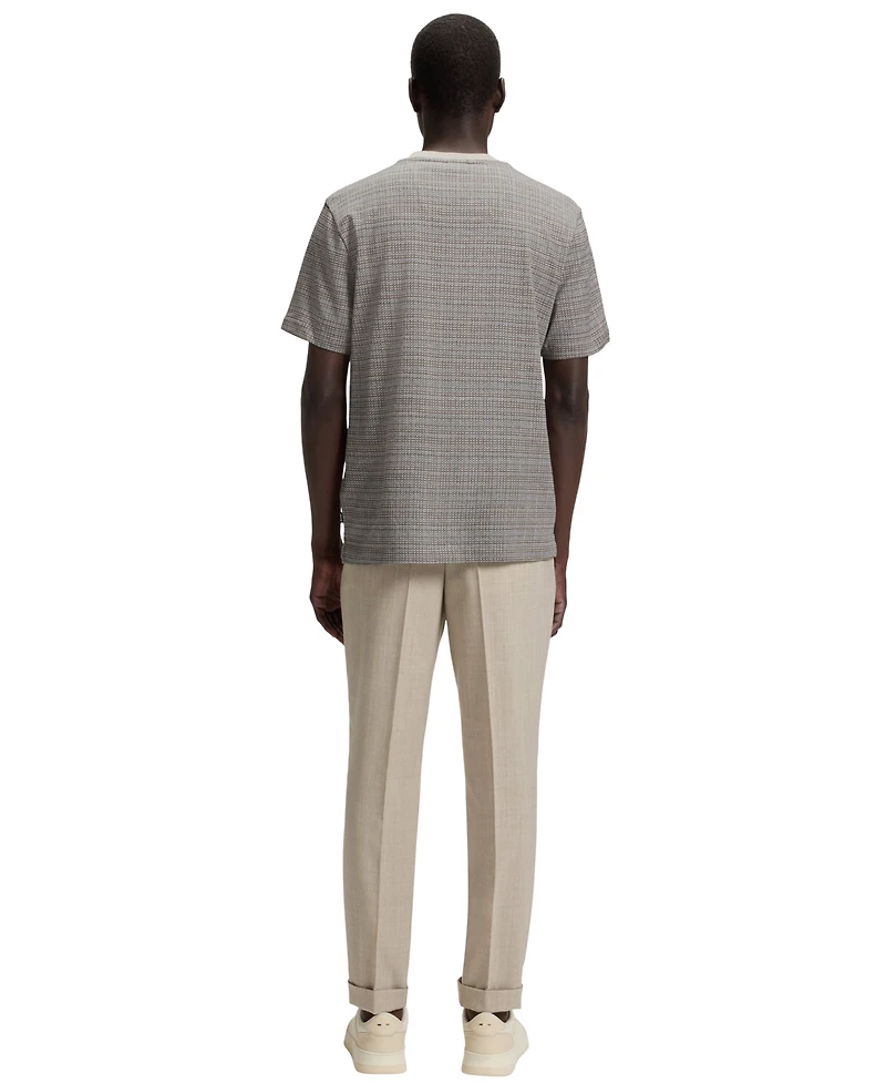 Boss by Hugo Men's Grid Pattern Mercerized-Cotton T-Shirt