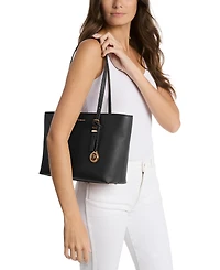 Michael Kors Quinn Large Leather East West Top Zip Tote
