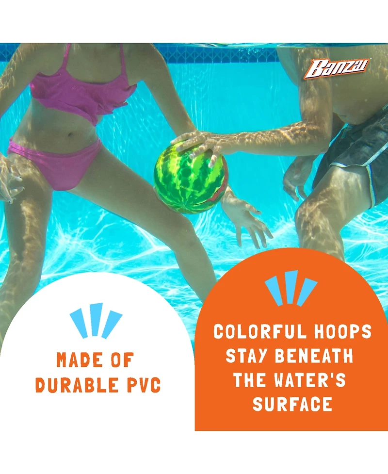 Banzai Melon Madness Pool Challenge Underwater Water-Filled Ball w/ Target Hoop