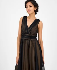 Connected Petite Sleeveless Chiffon Midi Dress