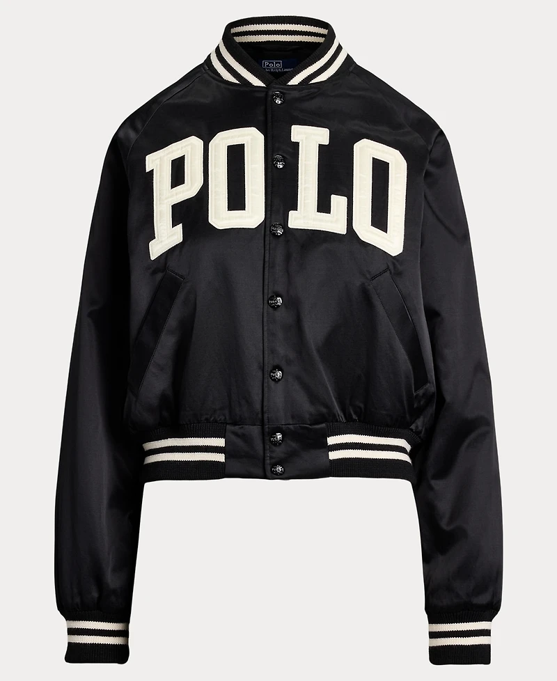 Polo Ralph Lauren Women's Logo Satin Bomber Jacket