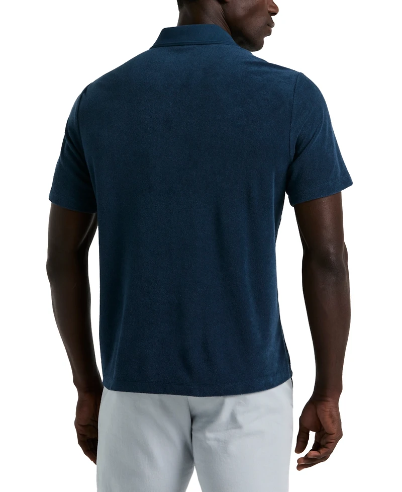 Perry Ellis Men's Short Sleeve Terry Button-Front Camp Shirt