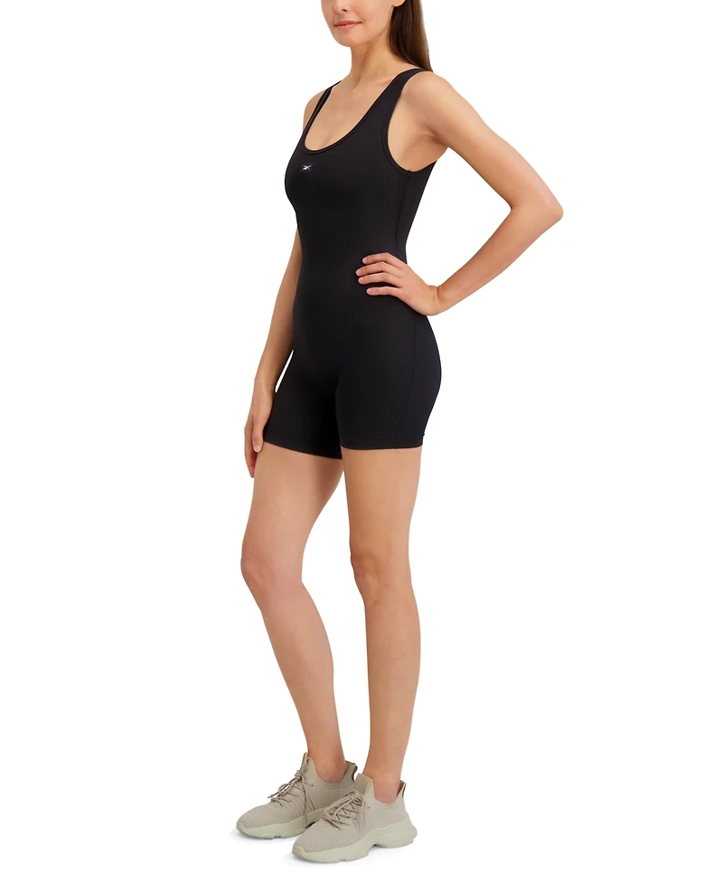 Reebok Women's Ribbed-Knit Scoop-Neck Sleeveless Romper