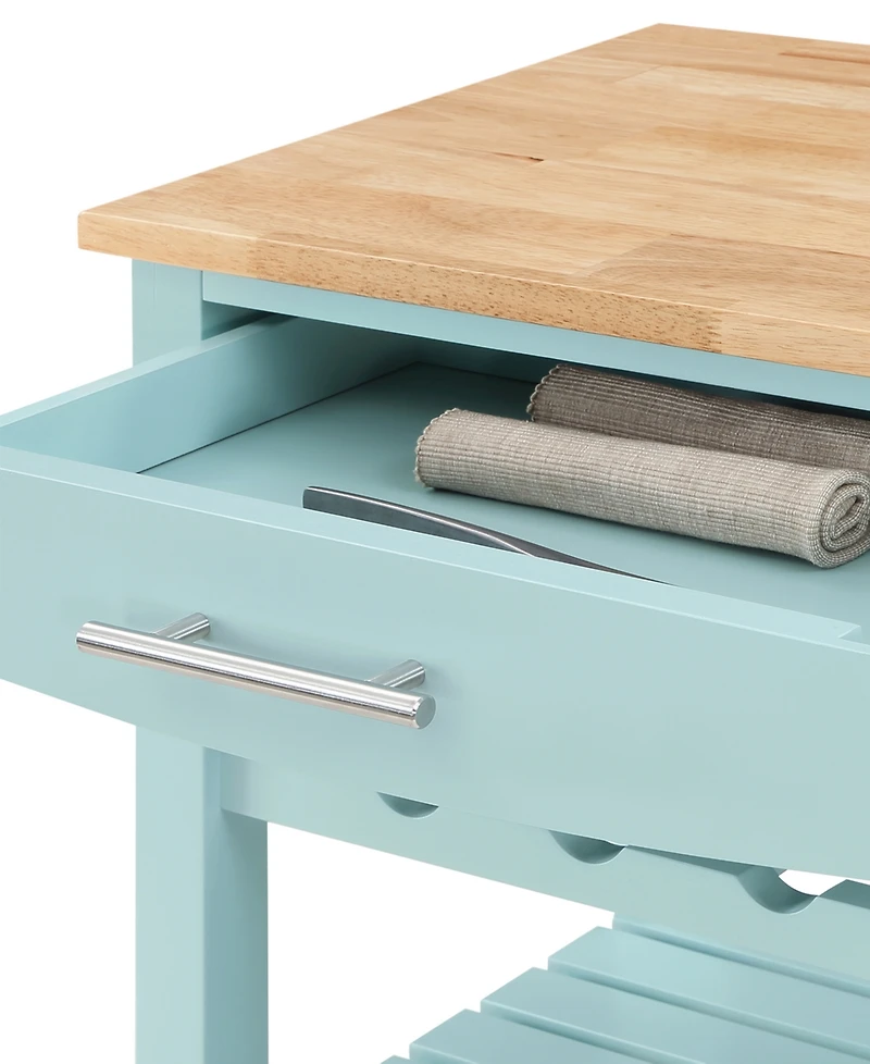 Convenience Concepts Ellaine 24.75" Wood Butcher Block Kitchen Cart