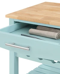 Convenience Concepts Ellaine 24.75" Wood Butcher Block Kitchen Cart