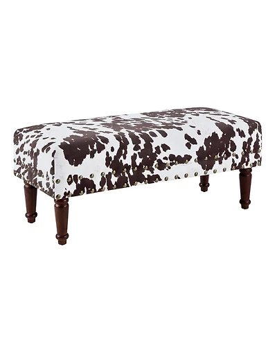 Convenience Concepts 17" Designs4Comfort Cow Print Bench with Nail Heads