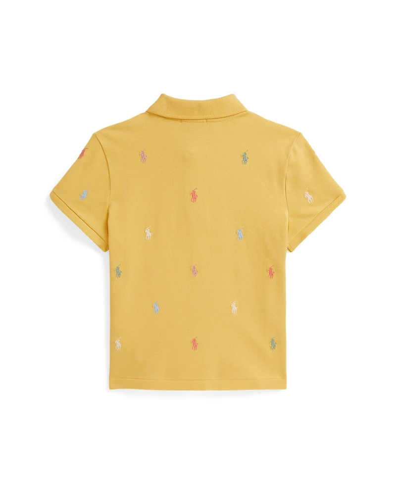 Polo Ralph Lauren Big Girls Polo Pony Stretch Mesh Boxy Polo Shirt