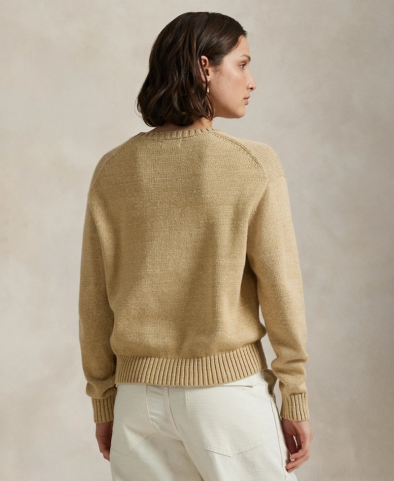 Polo Ralph Lauren Women's Bear Cotton Crewneck Sweater