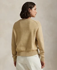 Polo Ralph Lauren Women's Bear Cotton Crewneck Sweater