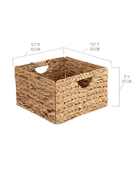 Seville Classics Handwoven Water Hyacinth Basket, 2-Pack