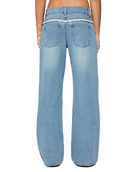 Edikted Women's Alisha Lacey Low Rise Jeans