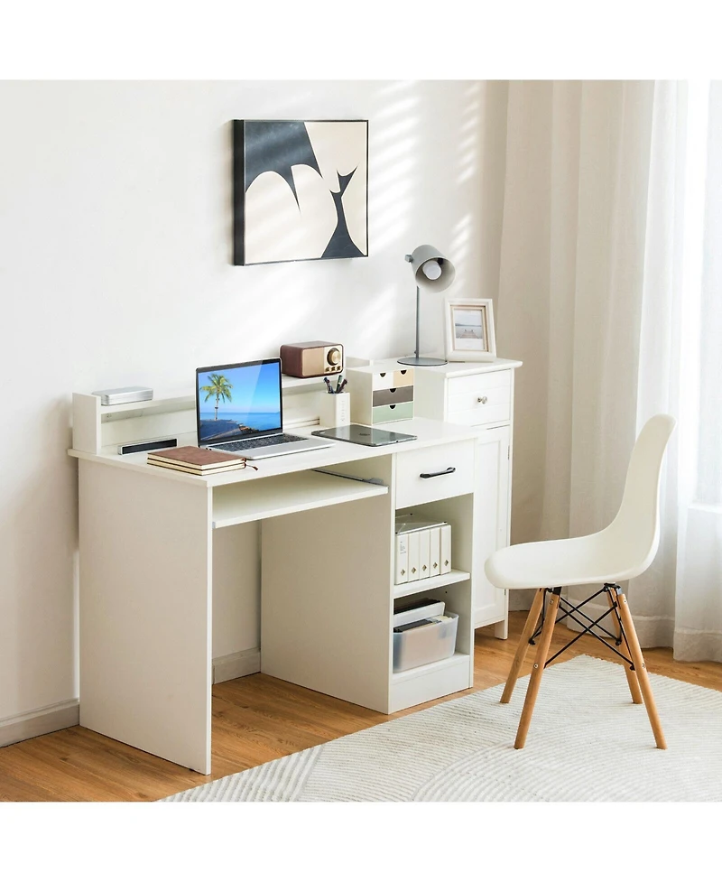 Study Laptop Table with Drawer and Keyboard Tray
