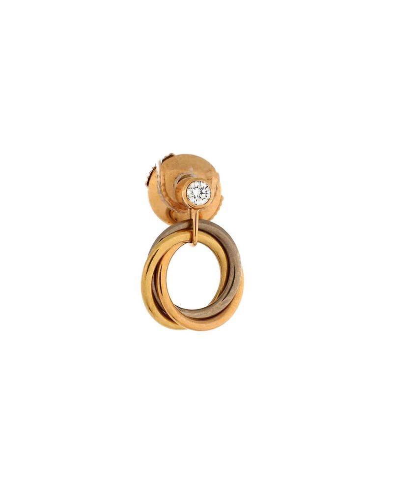 Pre-Owned Cartier Trinity Dangle Earrings 18K Tricolor Gold with Diamond