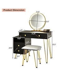 Modern Dressing Table with Storage Cabinet