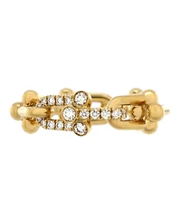 Pre-Owned Tiffany & Co. Small HardWear Link Ring 18K Gold with Diamonds
