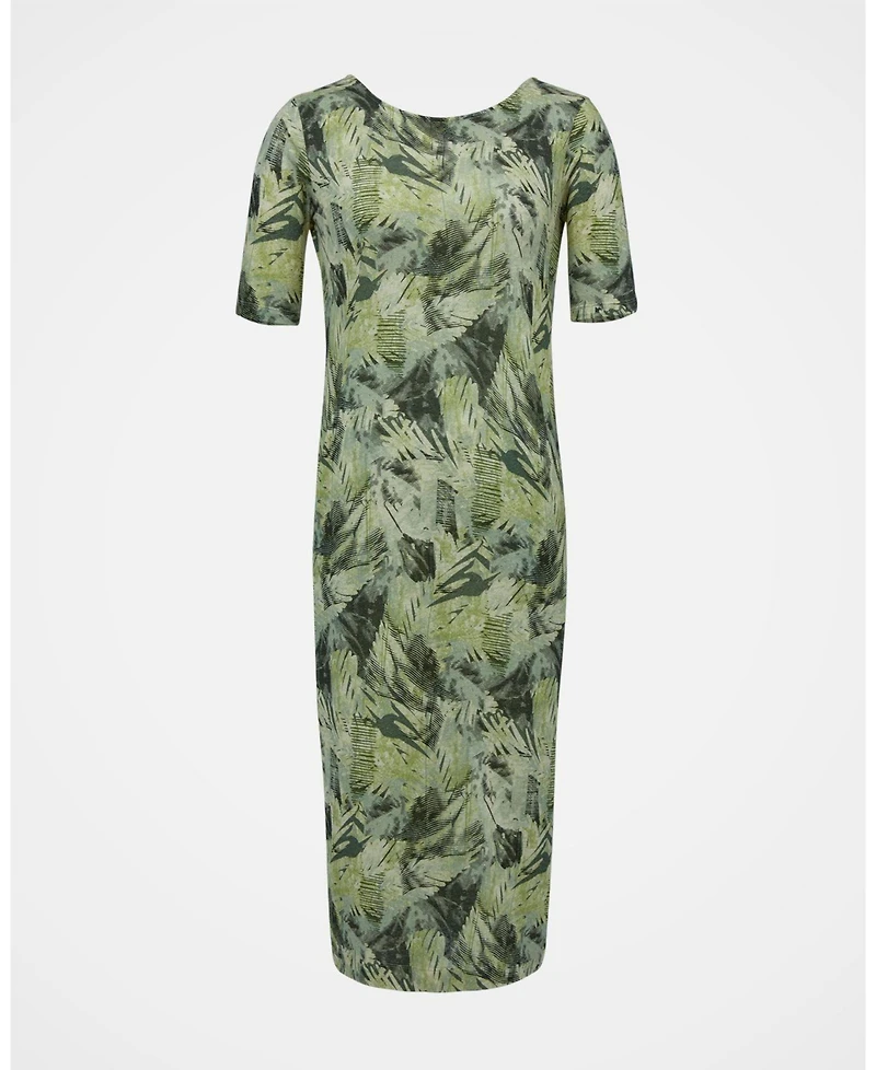 Celtic & Co. Women's Linen Blend Button Back Midi Dress