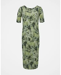 Celtic & Co. Women's Linen Blend Button Back Midi Dress
