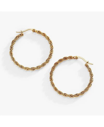 Frozen French Rope Chain Hoop Earrings