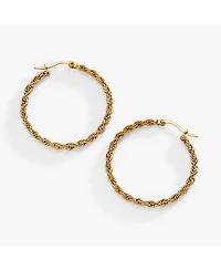 Frozen French Rope Chain Hoop Earrings