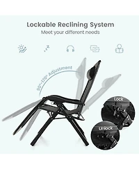 Gymax Zero Gravity Chair Folding Recliner Lounge w/ Cushion Cup Holder