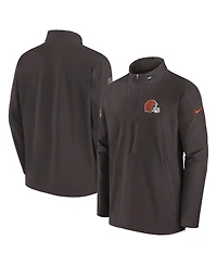 Nike Men's Brown Cleveland Browns Sideline Coach Half-Zip Jacket