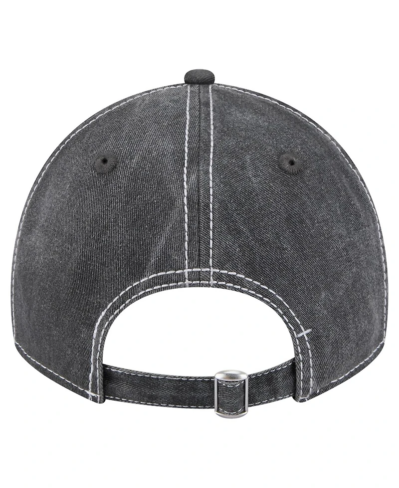 New Era Men's Black Chicago Bulls Pigment Dyed 9TWENTY Adjustable Hat