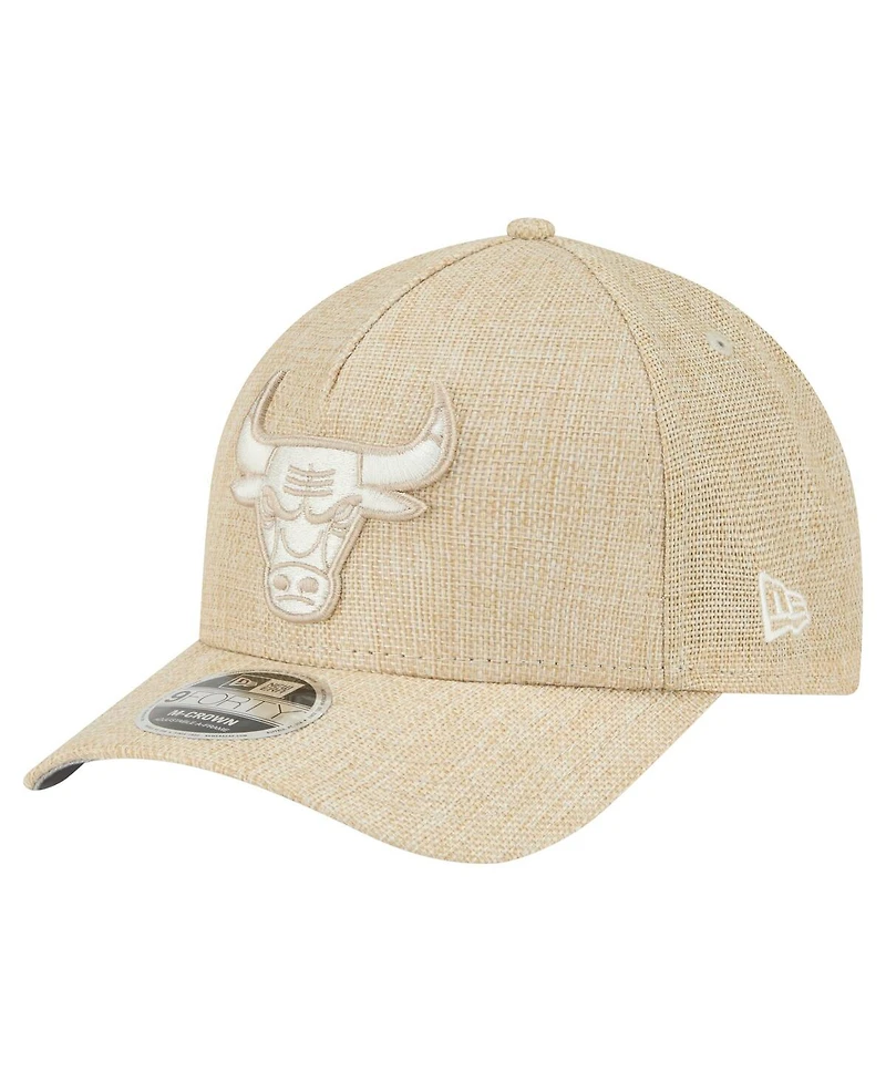 New Era Men's Tan Chicago Bulls Injection Woven A-Frame 9FORTY Adjustable Hat