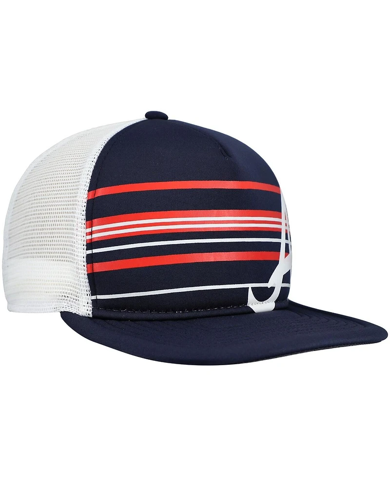 New Era Men's Navy Atlanta Braves A-Frame Trucker 9FIFTY Snapback Hat
