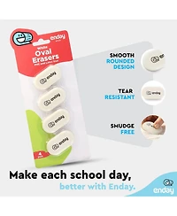 Erasers Pencil Big Oval, Erasers School Supplies for Kids and Artists, Hi Polymer Large White Soft Eraser, Rubber and Non – Abrasive Eraser, Be