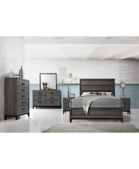Kings Brand Furniture Ambroise Wood Dresser & Mirror, Gray/Black