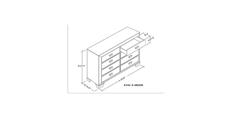 Kings Brand Furniture Kerry Wood 6-Drawer Dresser with Mirror, Brown