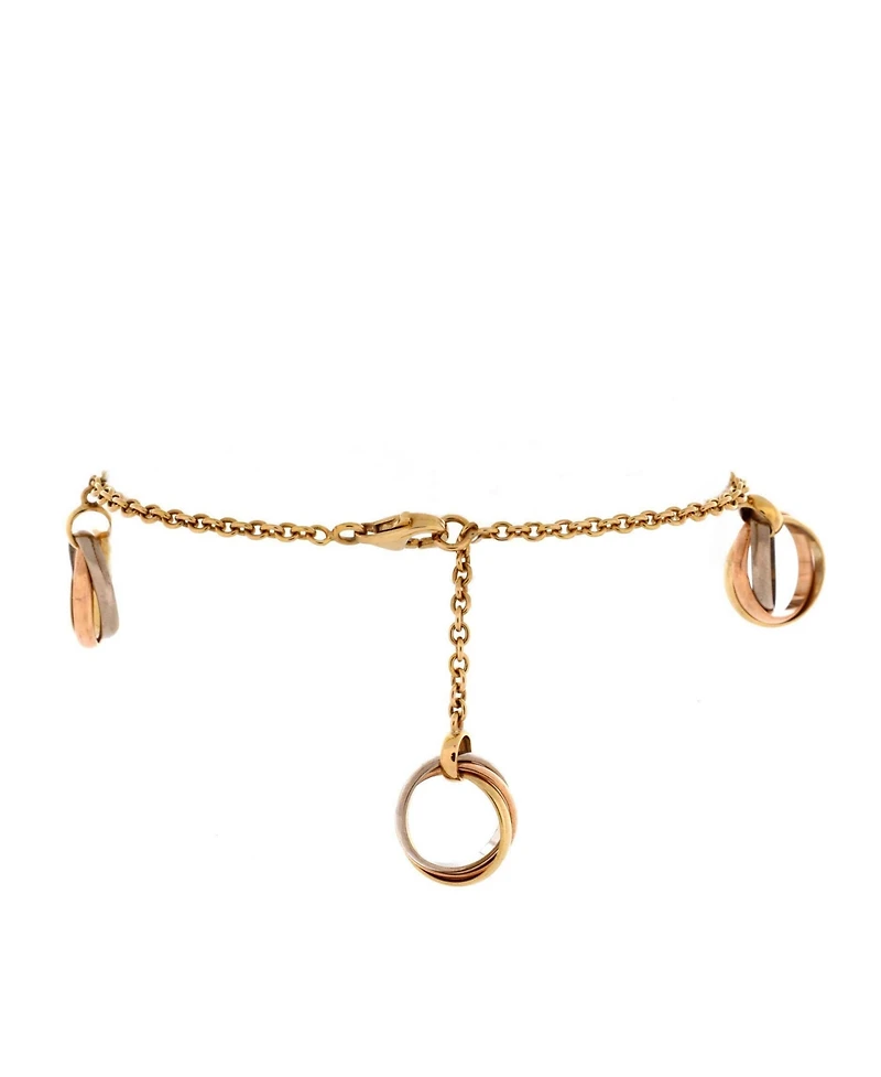 Pre-Owned Cartier Trinity Charm Chain Bracelet 18K Tricolor Gold
