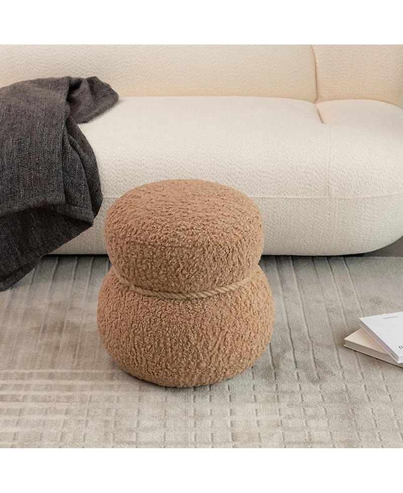 14" Wide Modern Snowman Entryway Ottoman Footstool-The Pop Home