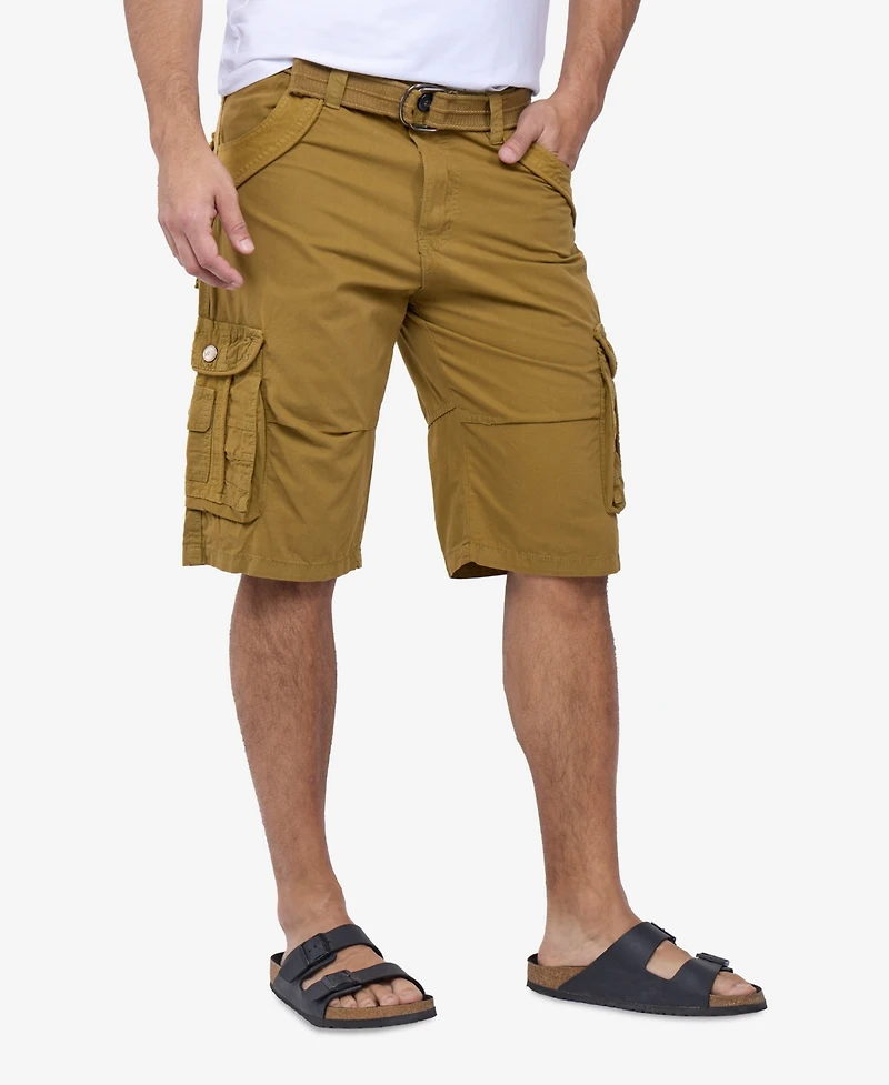 X-Ray Men's Belted Knee Length Cargo Shorts