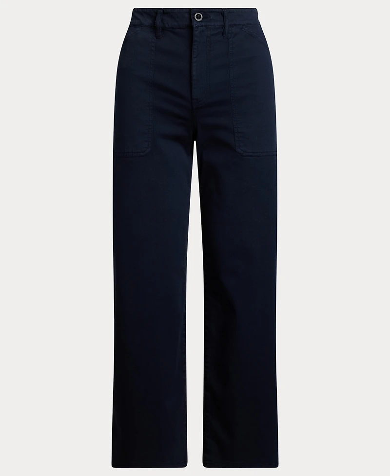 Lauren Ralph Women's Stretch Chino Wide-Leg Cropped Pants