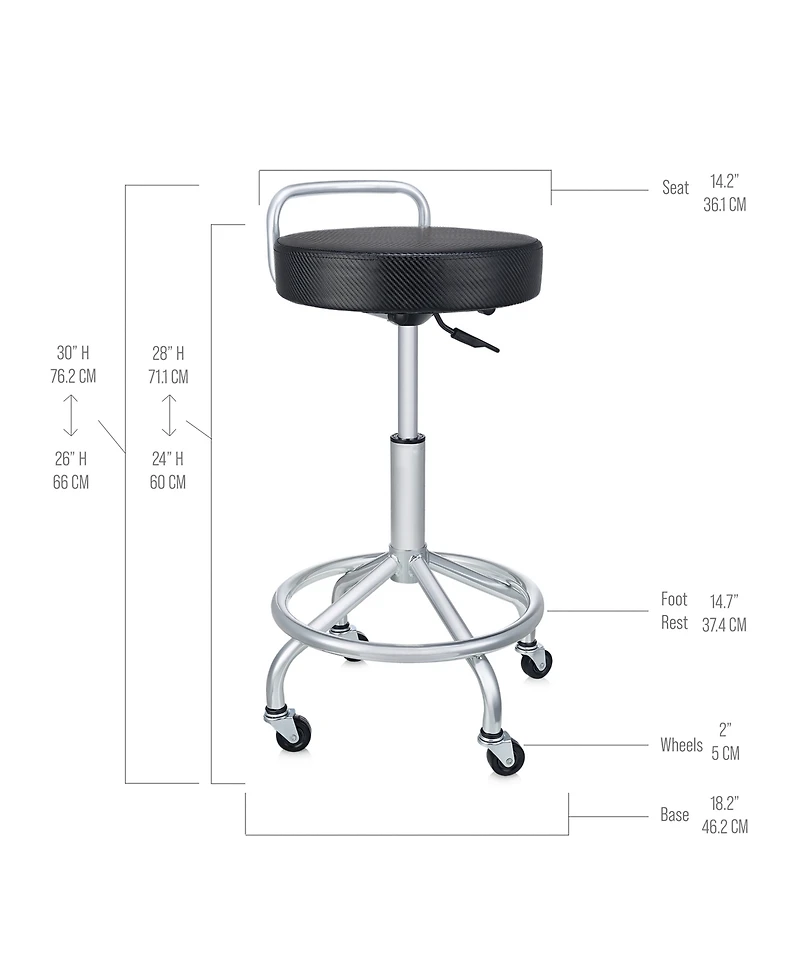 Seville Classics Cushioned Pneumatic Adjustable Work Stool