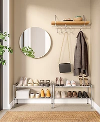 Seville Classics 2-Tier Metal Mesh Stackable Shoe Rack