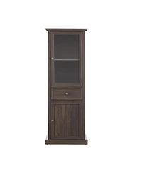 Streamdale Furniture Freestanding Glass Door Cabinet with Drawer for Living & Office Spaces