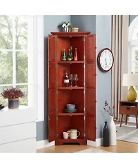 Streamdale 72" Corner Pantry Storage Cabinet 4-Tier, 8 Doors, Adjustable Shelves