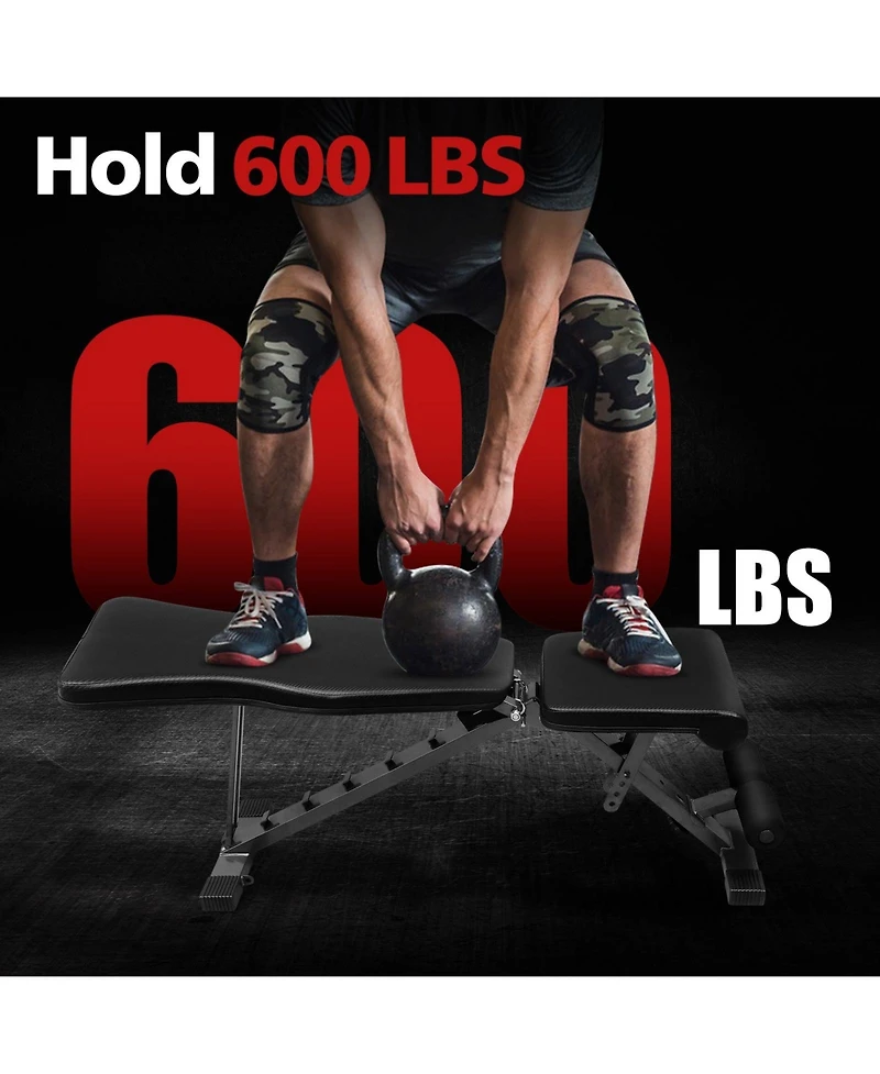 Weight Bench for Full Body Workout, Adjustable Strength Training Sit-up Chair