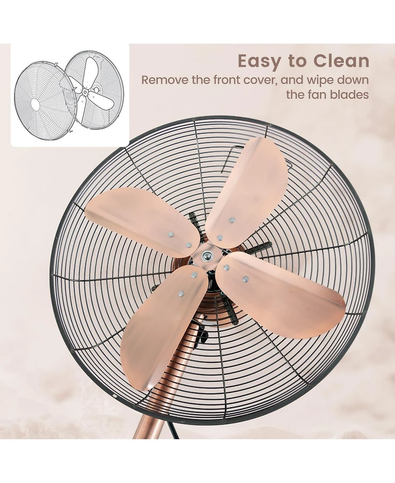 16 Inch Pedestal Standing Fan Oscillating with 3 Speeds and Adjustable Height