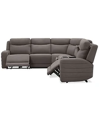 Kristyan -Pc. Fabric Sectional with 2 Power Recliners and Console