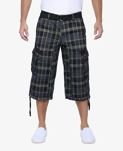 X-Ray Men's Belted 18" Inseam Below Knee Long Cargo Shorts