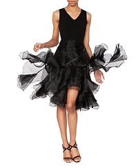 White Tie by Shani Women's V-Neck Sleeveless Fit & Flare Dress
