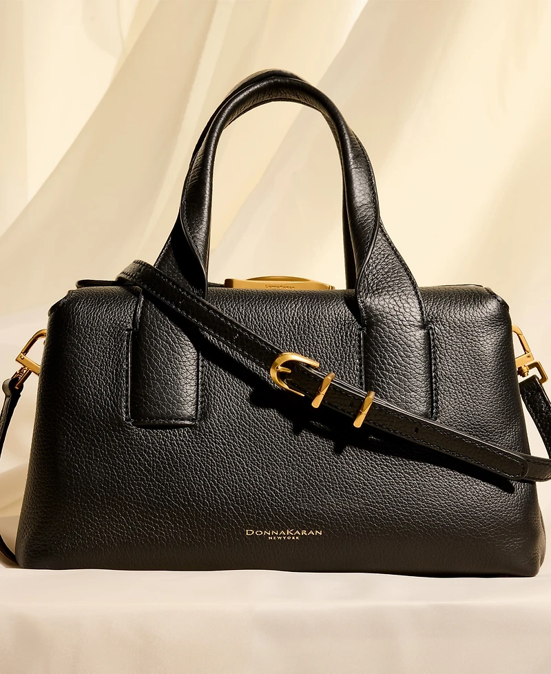 Donna Karan New York Amagansett Soft-Rolled Leather Satchel with Sculpted Magnet Closure