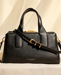 Donna Karan New York Amagansett Soft-Rolled Leather Satchel with Sculpted Magnet Closure