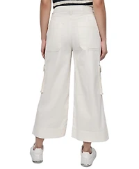 Dkny Jeans Women's High Rise Wide-Leg Cropped Utility