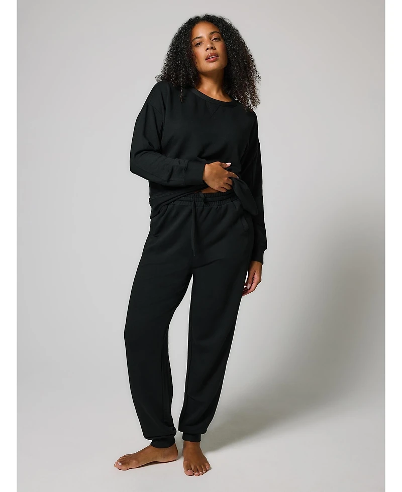 Lovall Women's Luxe Lounge Regular Jogger + Sweatshirt